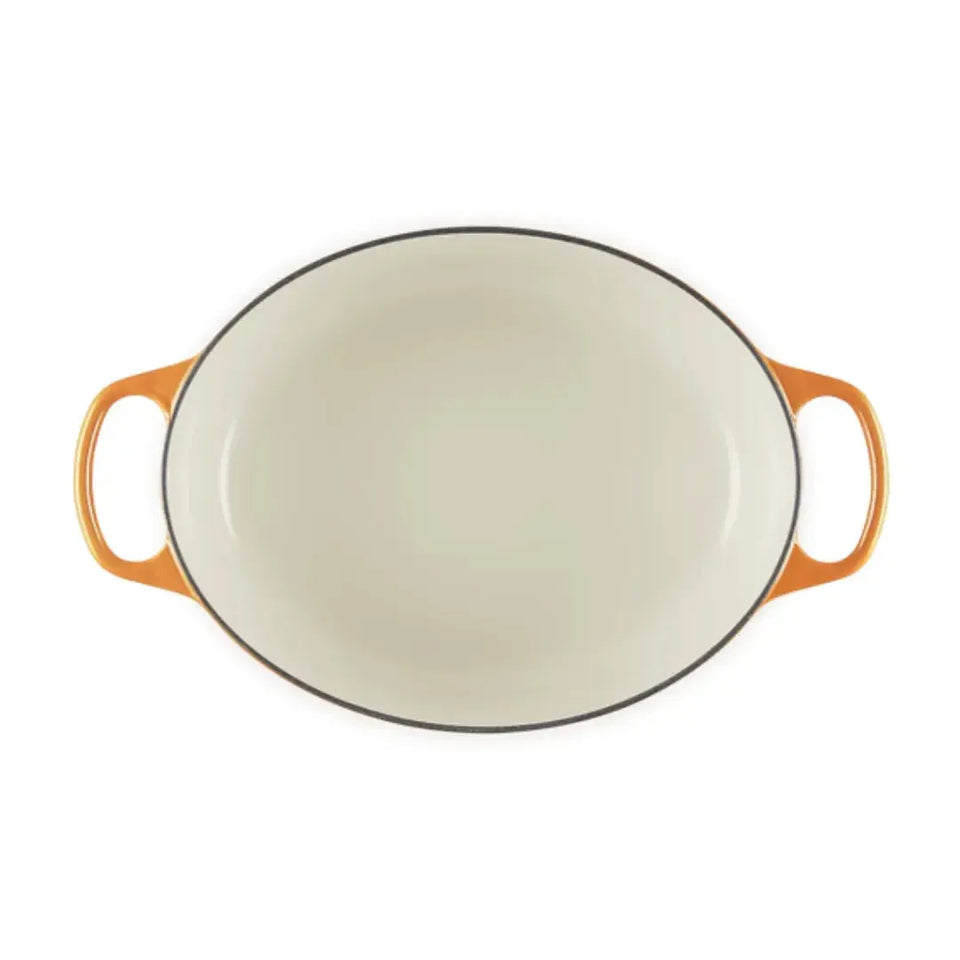 Panela Le Creuset Oval Signature Flamme Dorée com Pegador Dourado 13,9L 40cm