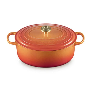 Panela Le Creuset Oval Signature Flamme Dorée com Pegador Dourado 6,3L 31cm