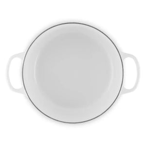 Panela Le Creuset Redonda Signature Branca com Pegador Dourado 1,3L 16cm