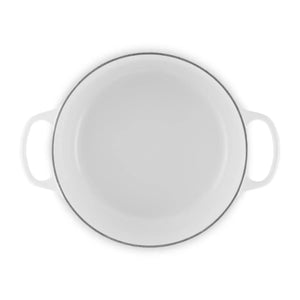 Panela Le Creuset Redonda Signature Branca com Pegador Dourado 3,3L 22cm