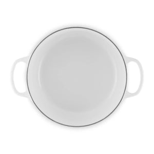 Panela Le Creuset Redonda Signature Branca com Pegador Dourado 5,3L 26cm