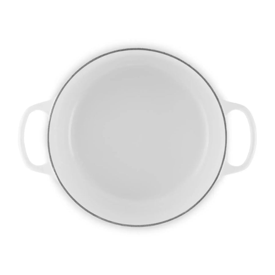 Panela Le Creuset Redonda Signature Branca com Pegador Dourado 5,3L 26cm
