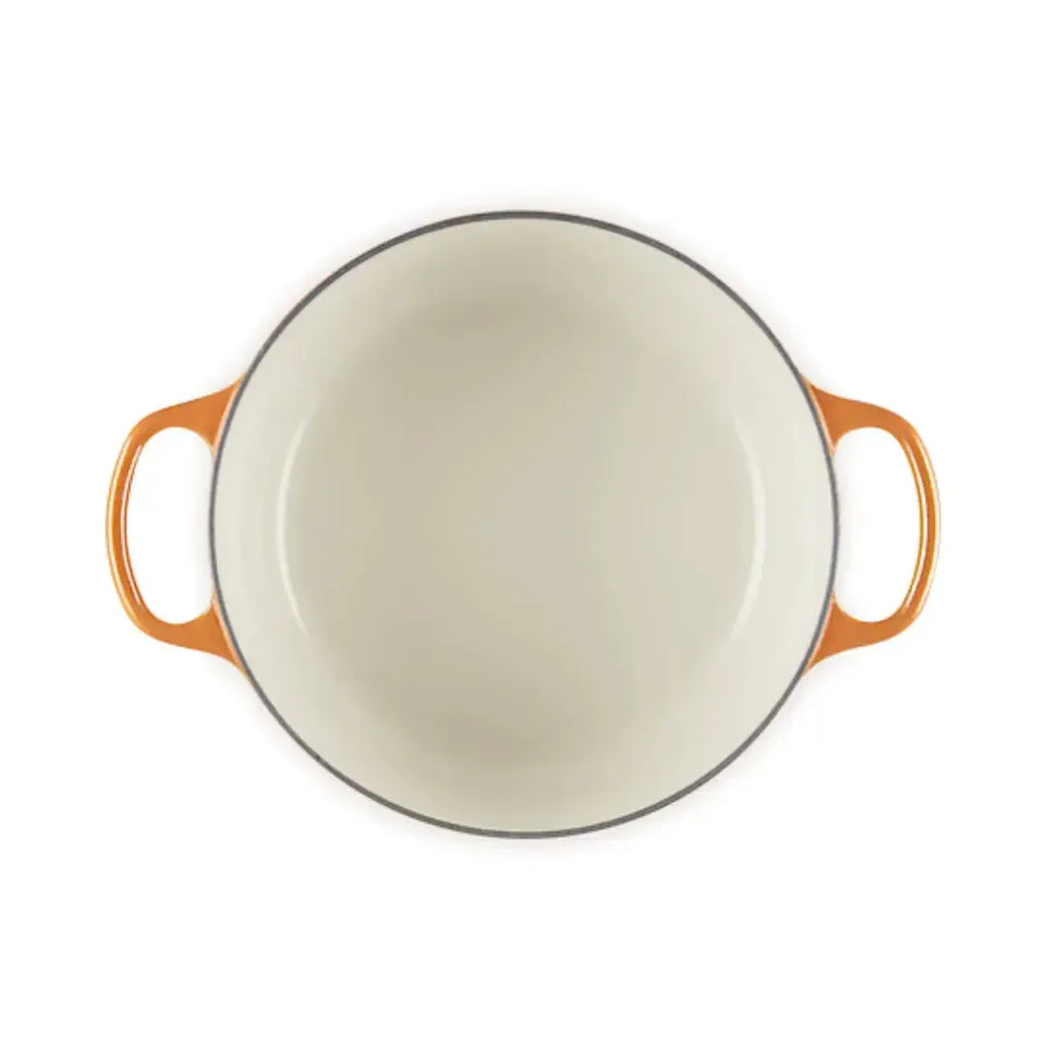 Panela Le Creuset Redonda Signature Flamme Dorée com Pegador Dourado 2,4L 20cm