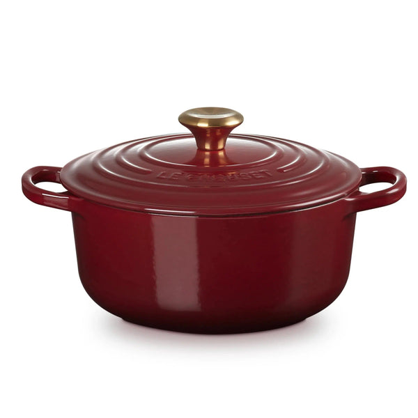 Panela Le Creuset Redonda Signature Rhone com Pegador Dourado 2,4L 20cm