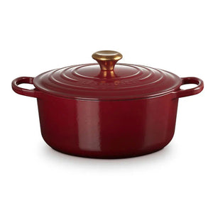 Panela Le Creuset Redonda Signature Rhone com Pegador Dourado 5,3L 26cm