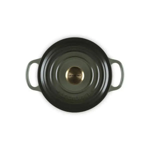 Panela Le Creuset Redonda Signature Thyme com Pegador Dourado 2,4L 20cm