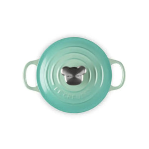 Panela Le Creuset Redonda Tradition Cool Mint com Pegador Urso 900ml 14cm
