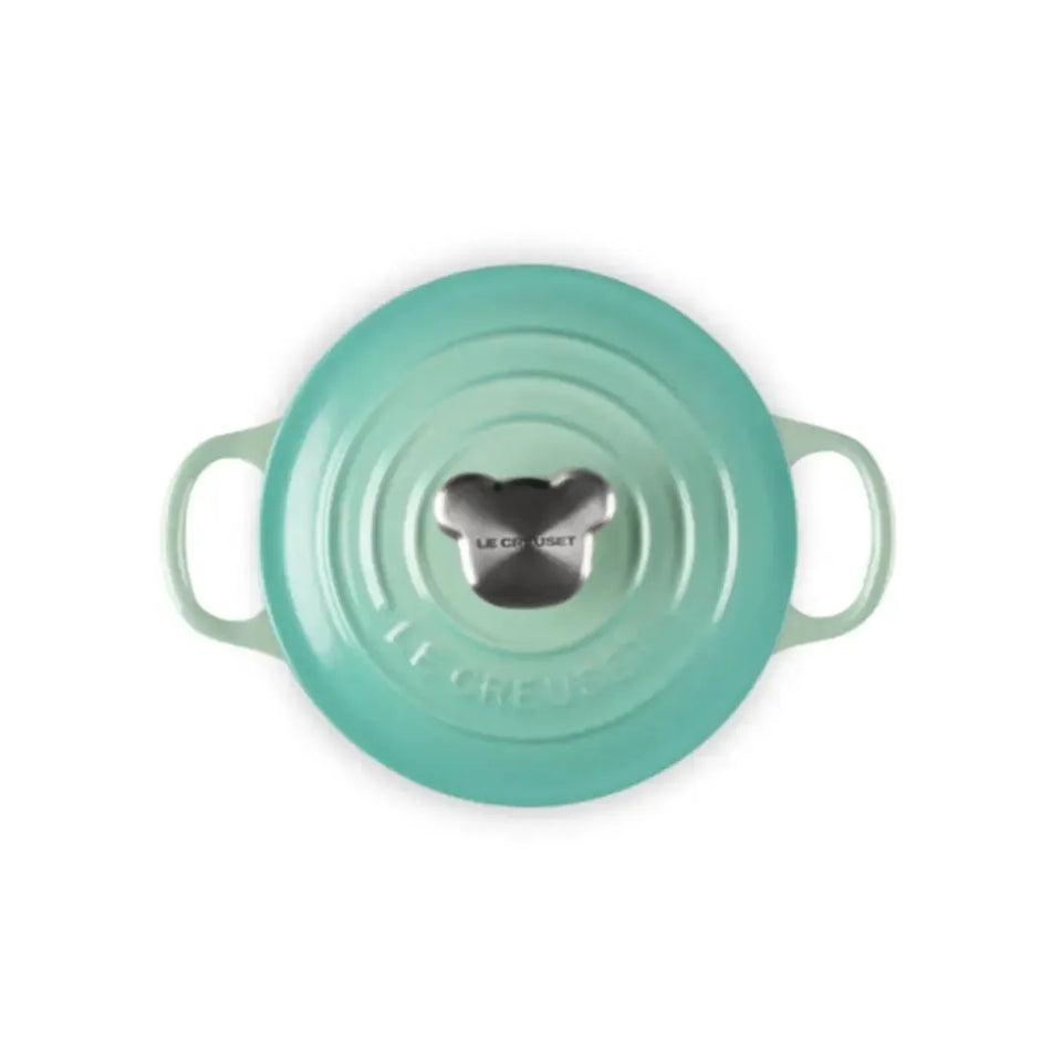 Panela Le Creuset Redonda Tradition Cool Mint com Pegador Urso 900ml 14cm