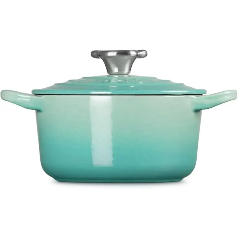 Panela Le Creuset Redonda Tradition Cool Mint com Pegador Urso 900ml 14cm