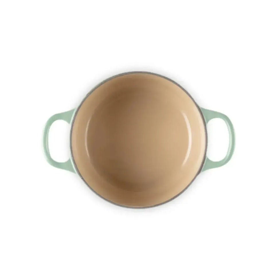 Panela Le Creuset Redonda Tradition Cool Mint com Pegador Urso 900ml 14cm