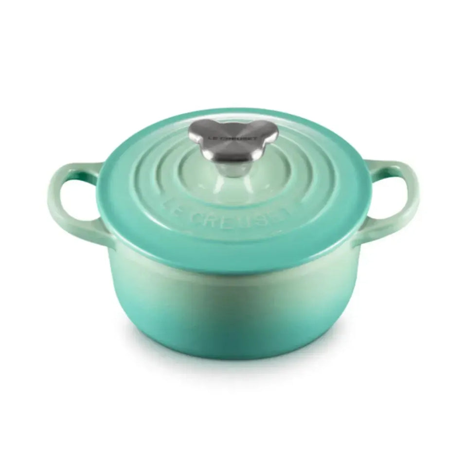 Panela Le Creuset Redonda Tradition Cool Mint com Pegador Urso 900ml 14cm