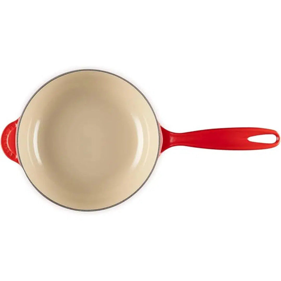 Panela Le Creuset Sautesse Vermelha com Pegador Dourado 21cm 2L Holly Collection