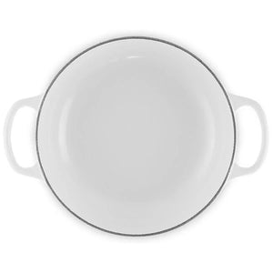 Panela Le Creuset Sauteuse Signature Branca com Pegador Dourado 24cm