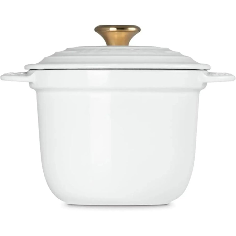 Panela Le Creuset para Arroz Sem Tampa Interna Branca com Pegador Dourado 2L 18cm