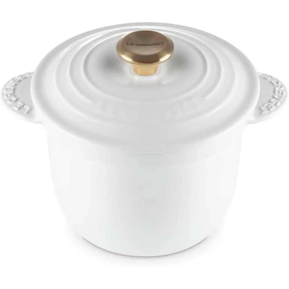 Panela Le Creuset para Arroz Sem Tampa Interna Branca com Pegador Dourado 2L 18cm