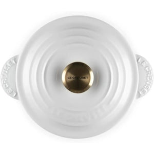 Panela Le Creuset para Arroz Sem Tampa Interna Branca com Pegador Dourado 2L 18cm