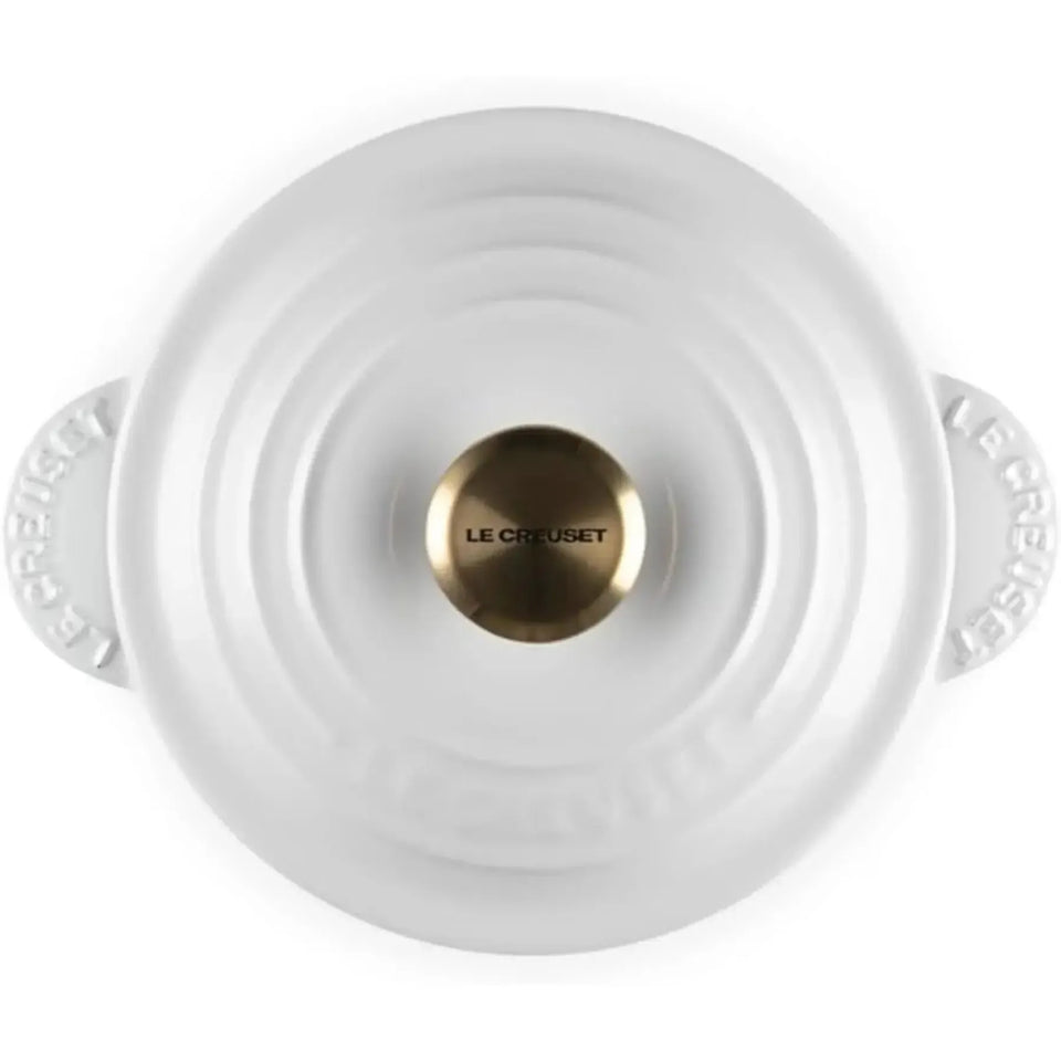 Panela Le Creuset para Arroz Sem Tampa Interna Branca com Pegador Dourado 2L 18cm