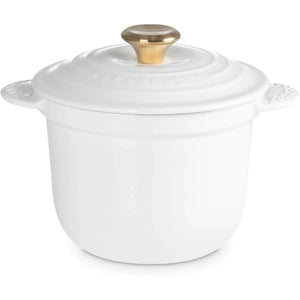 Panela Le Creuset para Arroz Sem Tampa Interna Branca com Pegador Dourado 2L 18cm