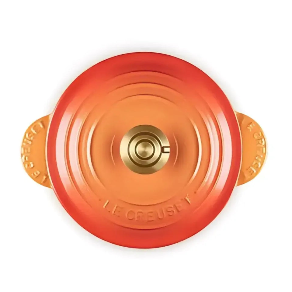 Panela Le Creuset para Arroz Sem Tampa Interna Flamme Dorée com Pegador Dourado 2,8L 20cm