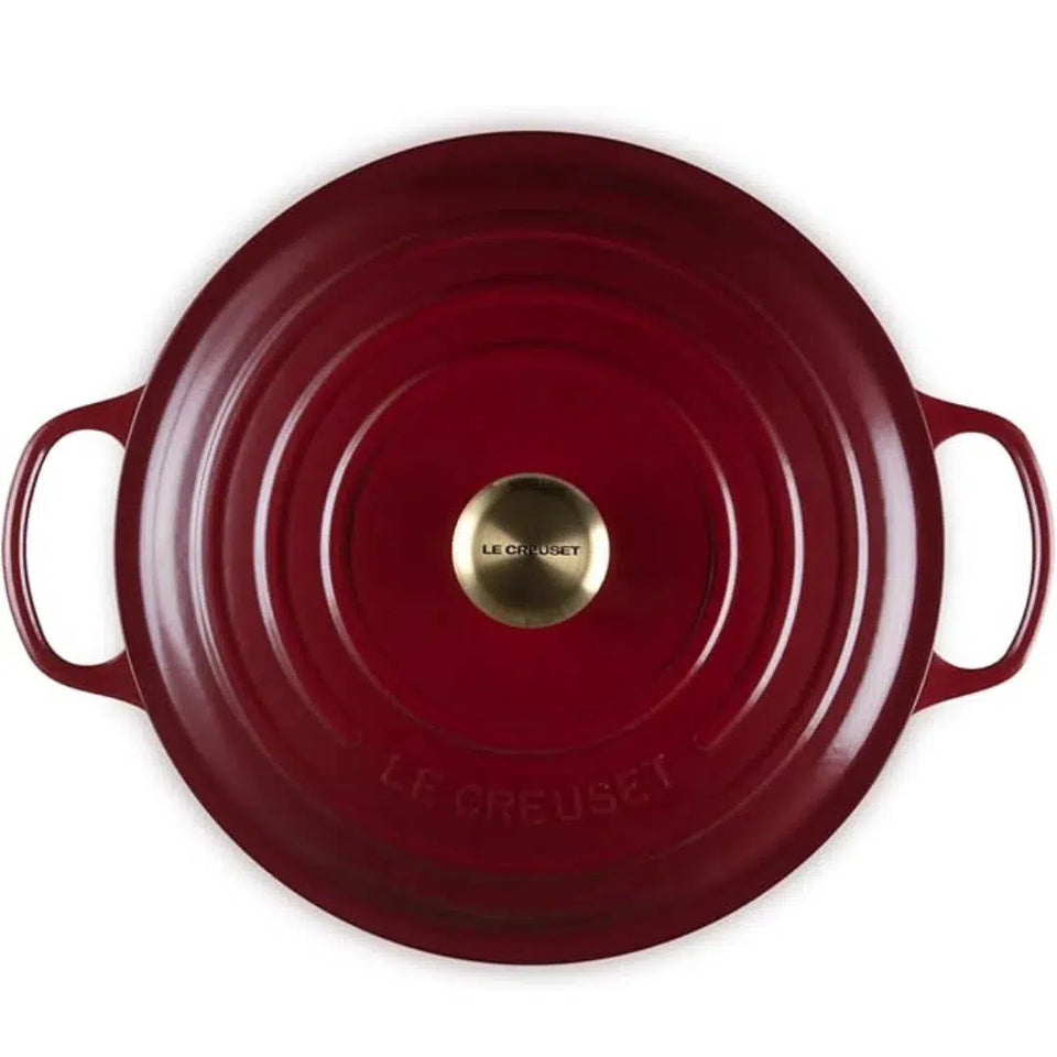 Panela Le Creuset para Risotto Signature Rhone com Pegador Dourado 6,4L 30cm