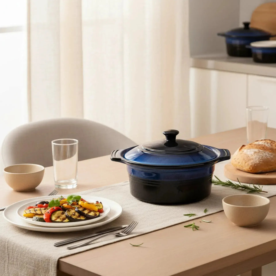 Panela Tampa Cerâmica Azul Atmosfera