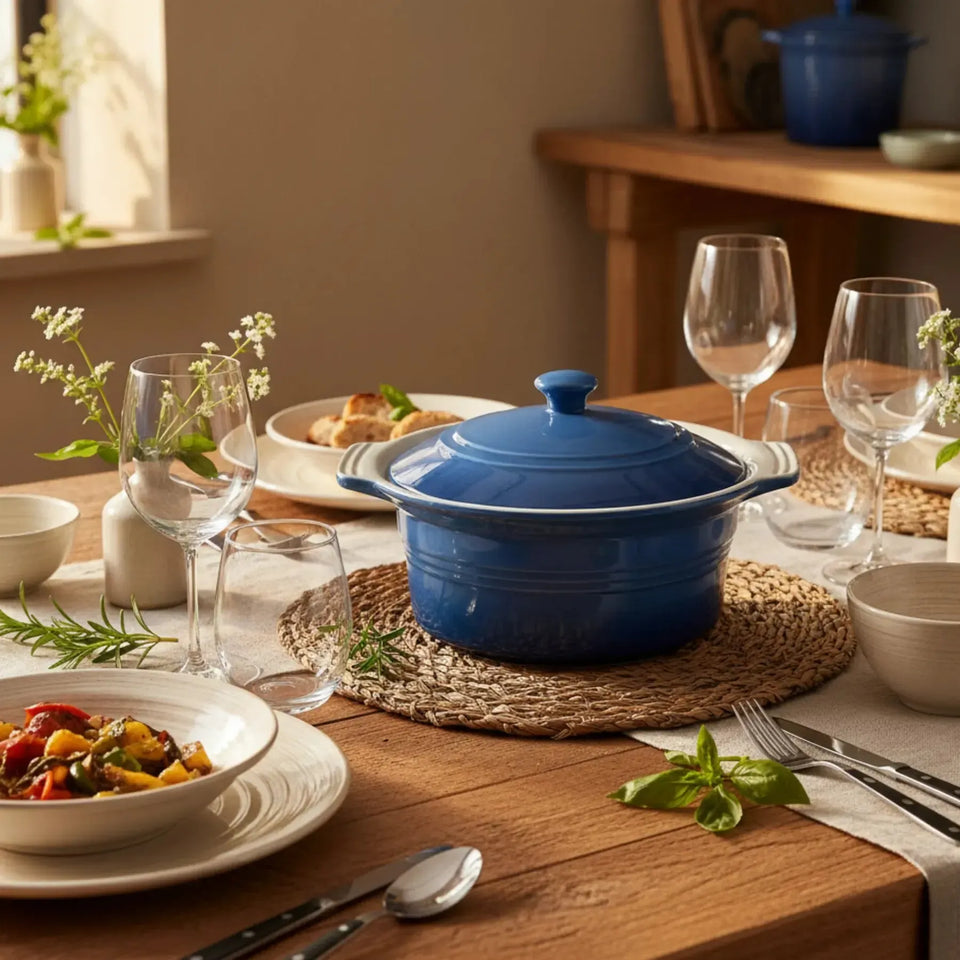 Panela Tampa Cerâmica Azul Degradê Atmosfera