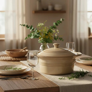 Panela Tampa Cerâmica Bege Atmosfera