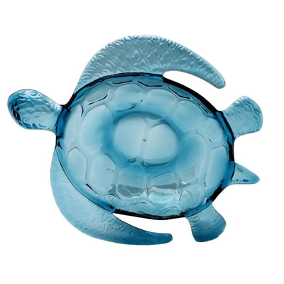 Petisqueira Acrílico Formato Tartaruga Azul 27x22x5,5cm