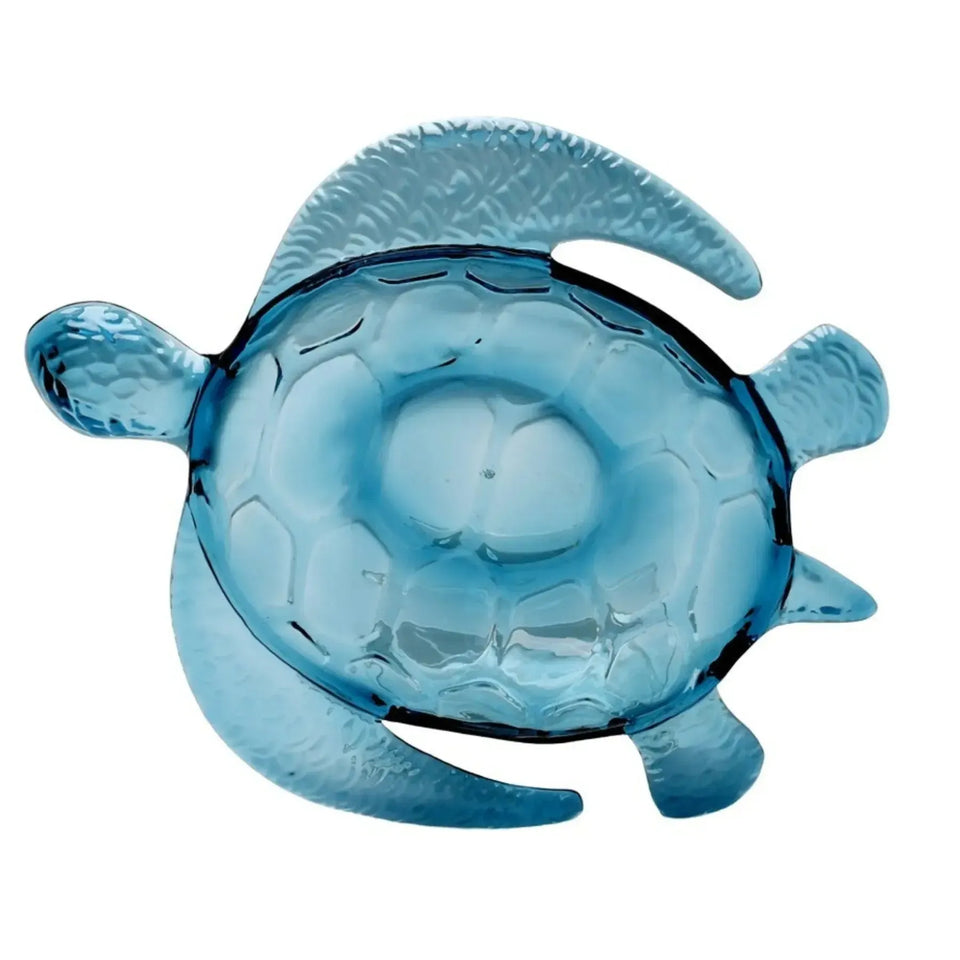 Petisqueira Acrílico Formato Tartaruga Azul 27x22x5,5cm