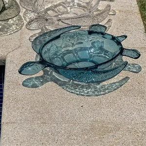 Petisqueira Acrílico Formato Tartaruga Azul 27x22x5,5cm