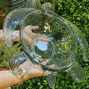 Petisqueira Acrílico Formato Tartaruga Transparente 27x22x5,5cm