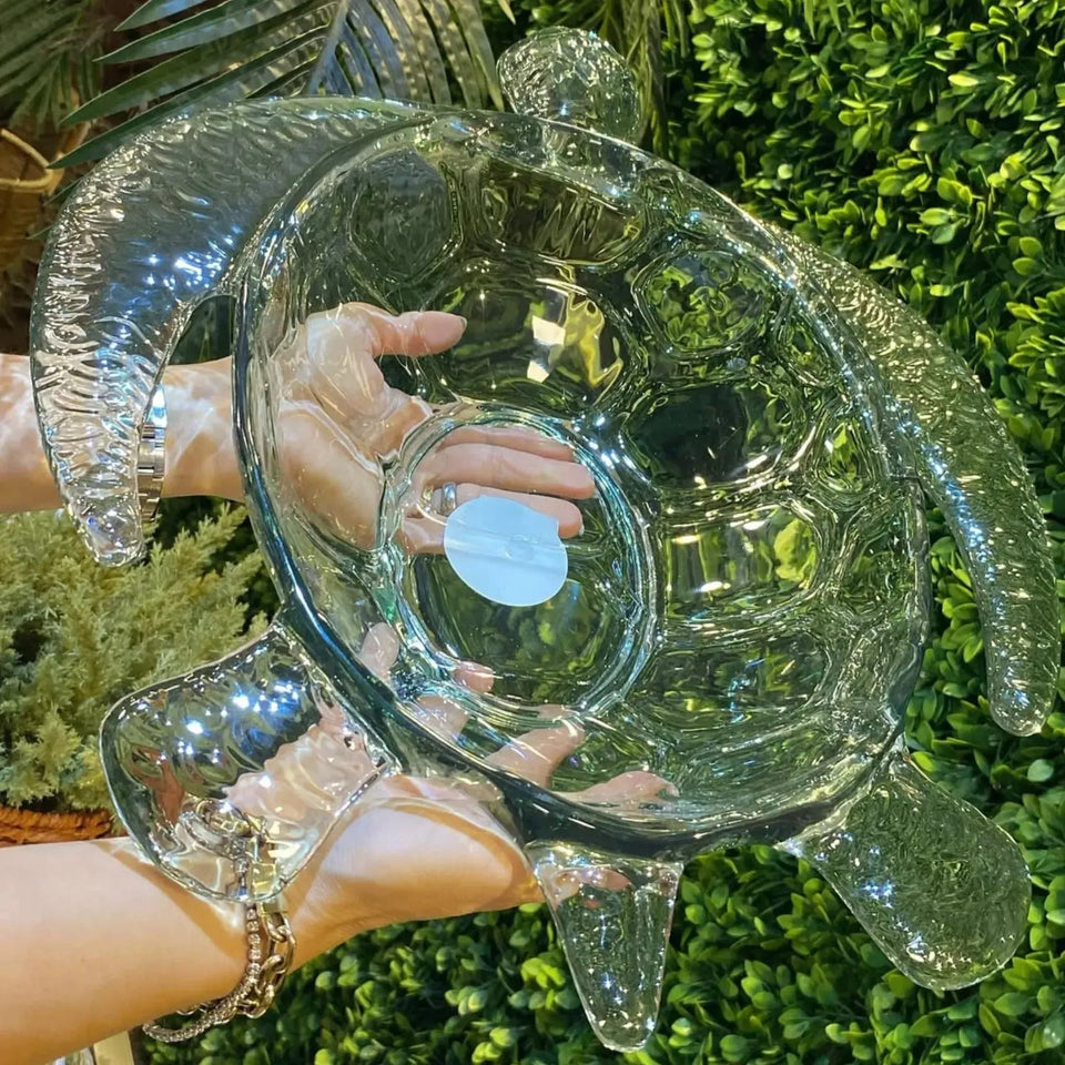 Petisqueira Acrílico Formato Tartaruga Transparente 27x22x5,5cm