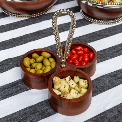 Petisqueira Madeira Bolinhas Object Bahali 23cm