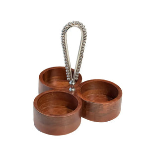 Petisqueira Madeira Bolinhas Object Bahali 23cm