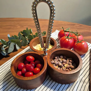 Petisqueira Madeira Bolinhas Object Bahali 23cm