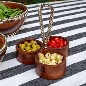 Petisqueira Madeira Bolinhas Object Bahali 23cm