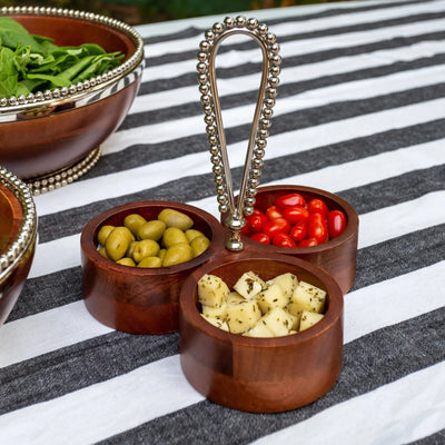 Petisqueira Madeira Bolinhas Object Bahali 23cm