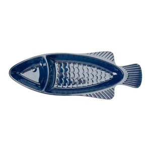 Petisqueira Pequena Melamina Formato Peixe Azul 25,8x9,3x2,5cm