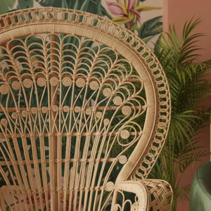 Poltrona Pavão Rattan Trançado Bahali 108x78x168cm