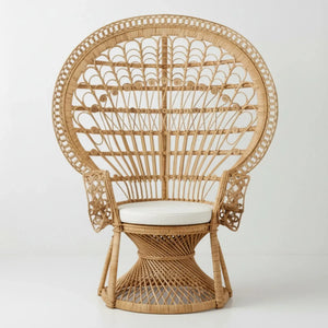 Poltrona Pavão Rattan Trançado Bahali 108x78x168cm