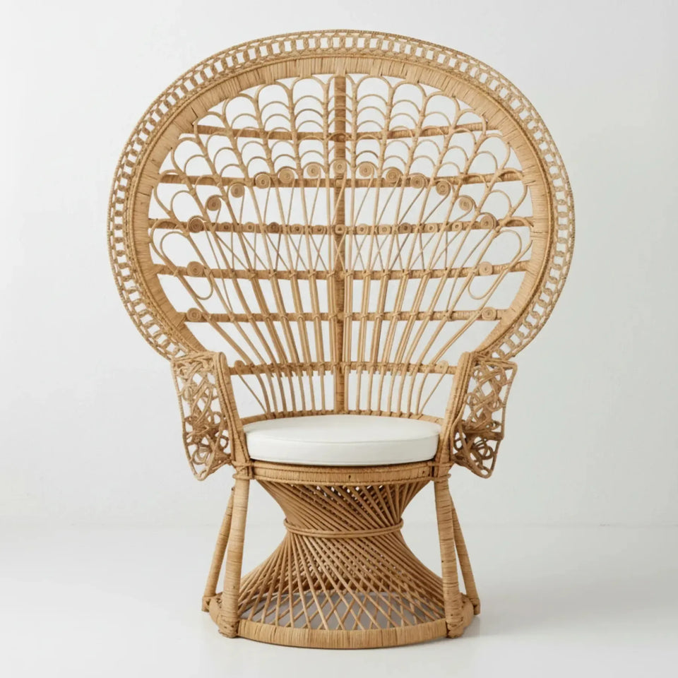 Poltrona Pavão Rattan Trançado Bahali 108x78x168cm