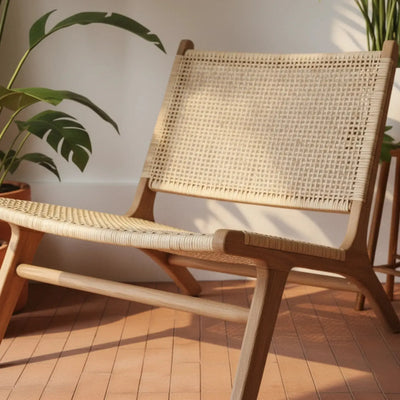 Poltrona Teak Rattan Bahali 64x73x68cm