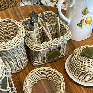 Porta Achocolatado Vime Trançado Camurça