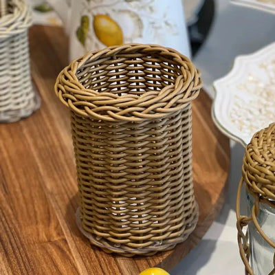 Porta Achocolatado Vime Trançado Caramelo