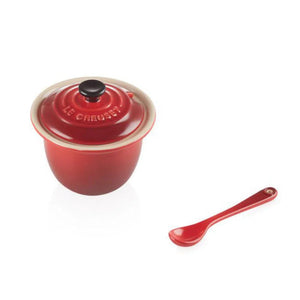 Porta Condimentos Com Colher Cerâmica Vermelho Le Creuset