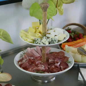 Porta Doces 2 Andares de Cerâmica Object Bahali