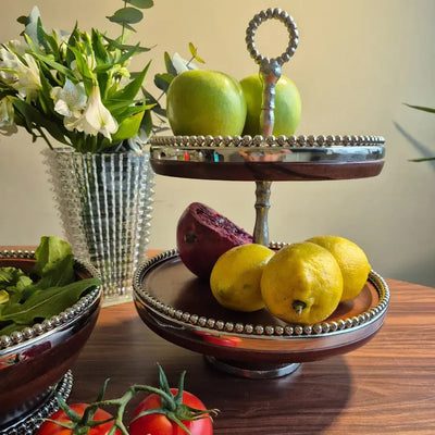 Porta Doces 2 Andares de Madeira Object Bahali