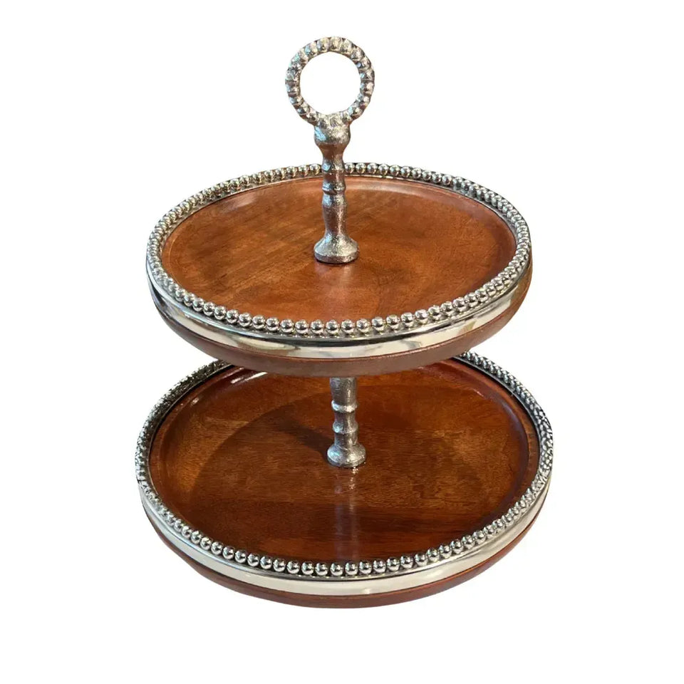 Porta Doces 2 Andares de Madeira Object Bahali