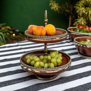 Porta Doces 2 Andares de Madeira Object Bahali