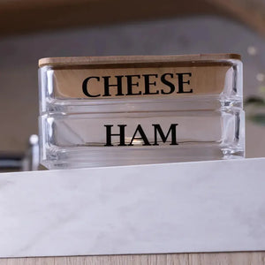 Porta Frios de Vidro com Tampa de Bambu Basic 8x15x20cm